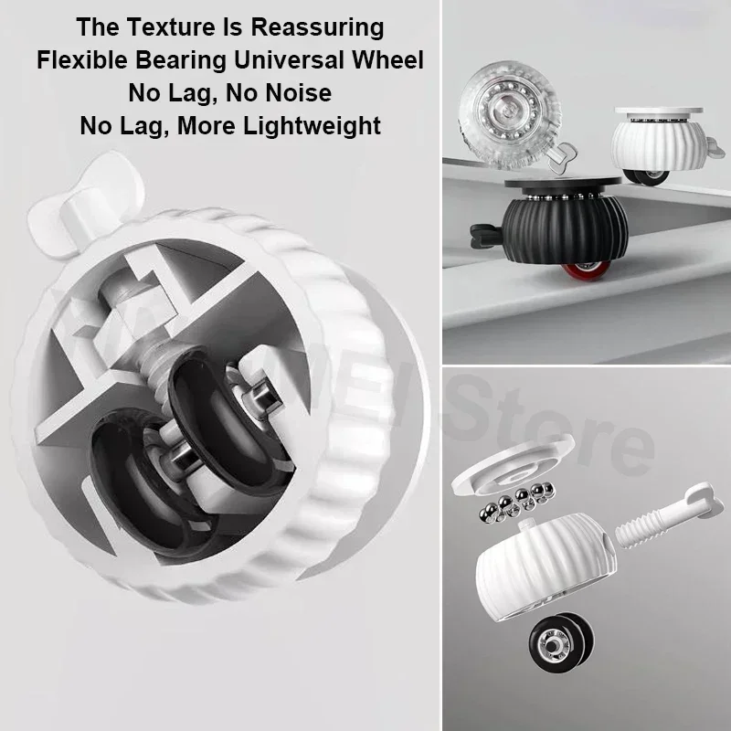 360&deg; Rotating Furniture Silent Pulley brakes Self-Adhesive universal Stainless Steel Swivel Wheels Household Accessories for furniture casters
