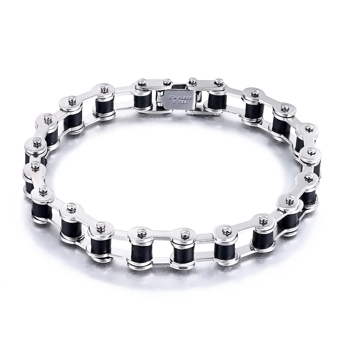 Men's Stainless Steel Biker Chain Bracelet – Punk Fashion Jewelry