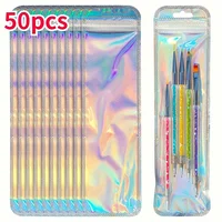 50pcs Self Sealing Plastic Bag Bag, Eyelash Pencil Packaging for Beauty Needle, Small Strip Shaped Plastic Bag 1