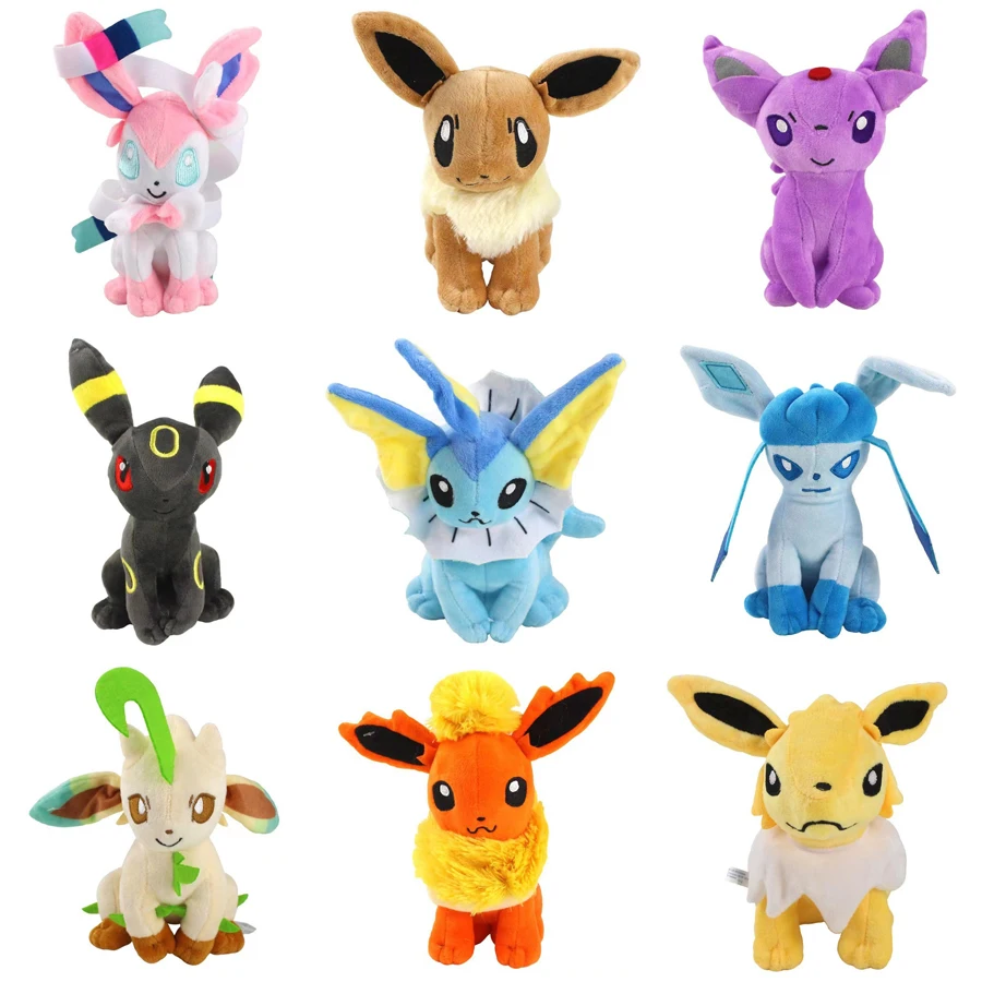 9 Pz/Lotto Pokemon Eevee Peluche Bambola 20Cm Sylvion Vaporeon Espeon Umbreon Glaceon Leafeon Flareon Jolteon Peluche