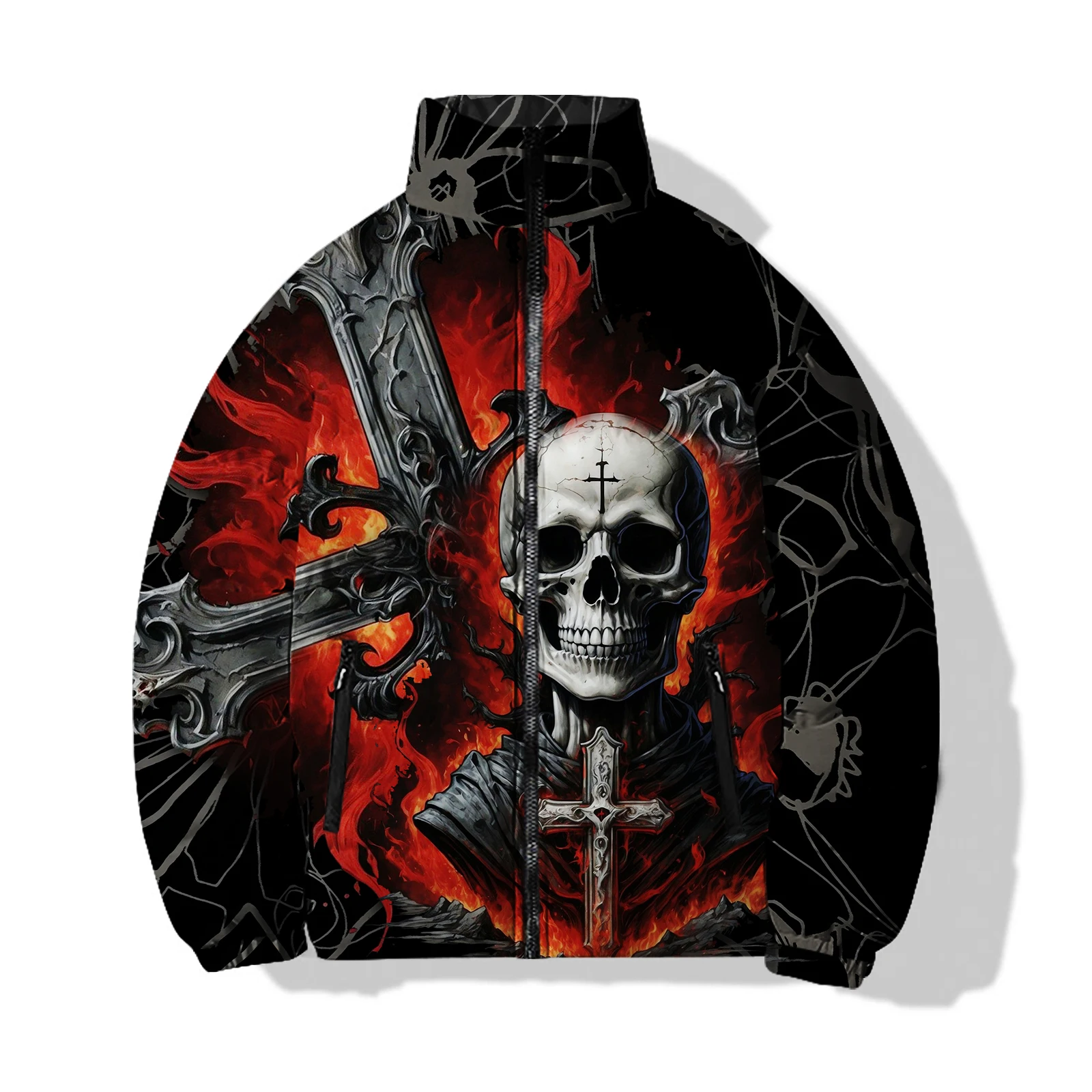 thumbnail image 1 of Nuevos abrigos de plumas con estampado 3D de calaveras, productos sin impuestos, chaquetas modernas con relleno y calidez para hombre, abrigo de invierno para hombre con esqueleto, Cool Bone, 1 of 5