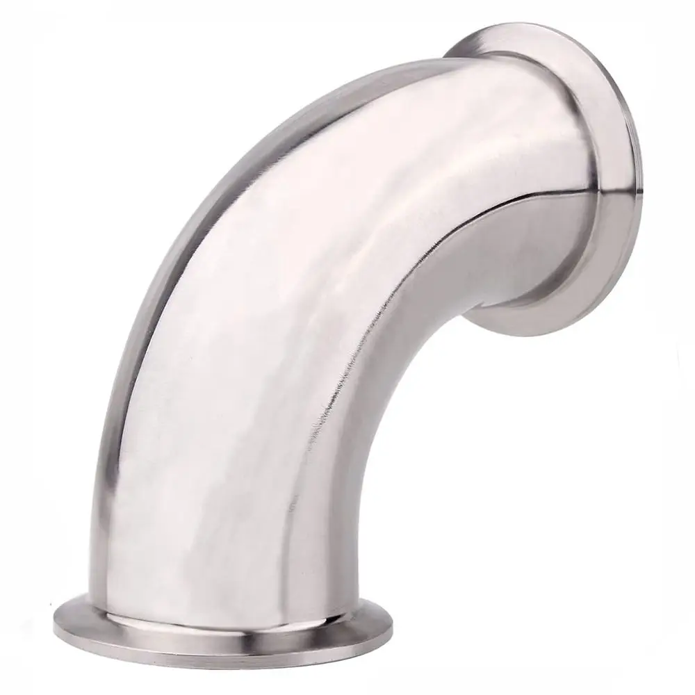 1Pc 2" Tube OD Sanitary Ferrule Elbow 90 Degree Pipe Fitting with 2 Silicone Gaskets SUS304 Tri Clamp 2 Inch