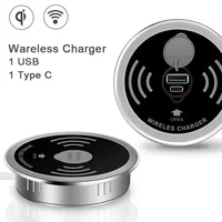 QI 3 in 1 Wireless Charger Buld in With Type-C USB Ports Quick Wireless Embedded Charger for iPhone 11 13 Airpods Xiaomi