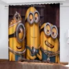 Minion Curtains For Living Room Anime Printed Blackout Curtains Home Decor Dustproof Cartoon Cute Perforated 100% Polyester 2
