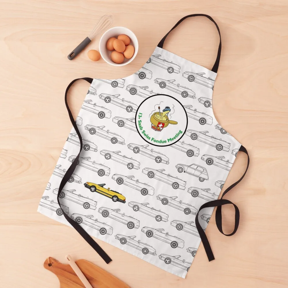 13th Saabs and fondue Meet Apron with personal logo Kitchen Front Cooking Apron personal