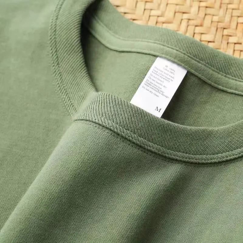 Heavyweight Avocado Green Brushed Cotton Short Sleeve Summer T-Shirt