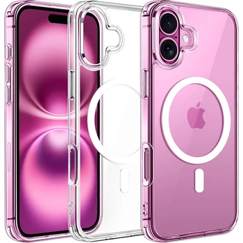 Magnetic Case For iPhone 16 15 14 13 12 11 Pro Max Plus Mini For Magsafa Wireless Charging Hybrid Hard PC Cover Silicone Shell1 1