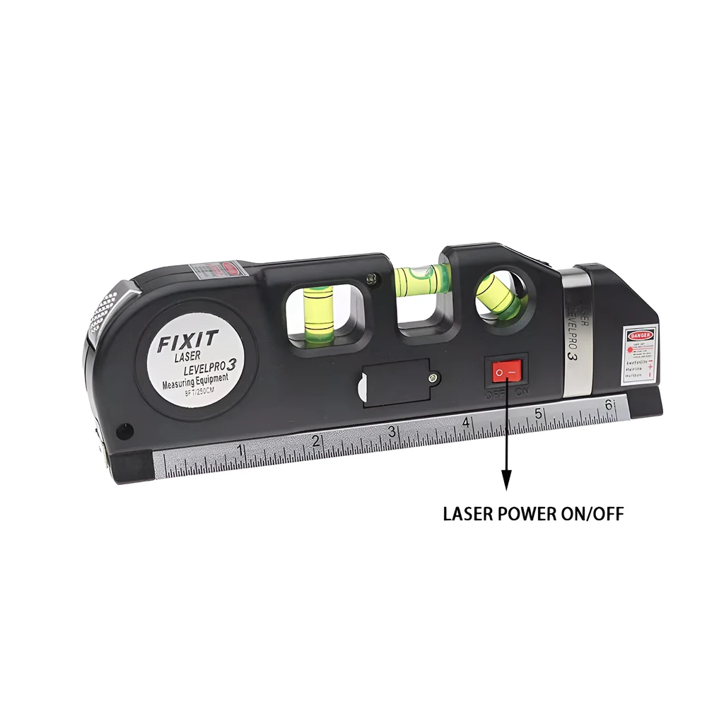 Laser Level Home Multi-function High Precise Laser Leveling Instrument with Steel Ruler Cross Straight Line Measuring Tools
