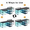 94.5" Office Computer Desk | 2 Person Gaming Desk with Storage, LED Lights, Keyboard Tray, Power Strip & USB Monitor Stand 5
