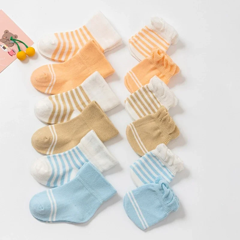 4 Pairs Children Newborn Baby Socks Scratch Resistant Breathable Elasticity Face For Protection Gloves Gift For Fall Winter baby mittens anti scratching gloves