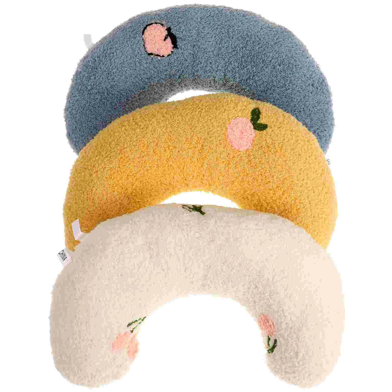 

3Pcs Pillow Cats Ultra Soft Fluffy Cat Bed Pillow Cute Half Donut Pillows U-Shaped Cat Neck Cervical
