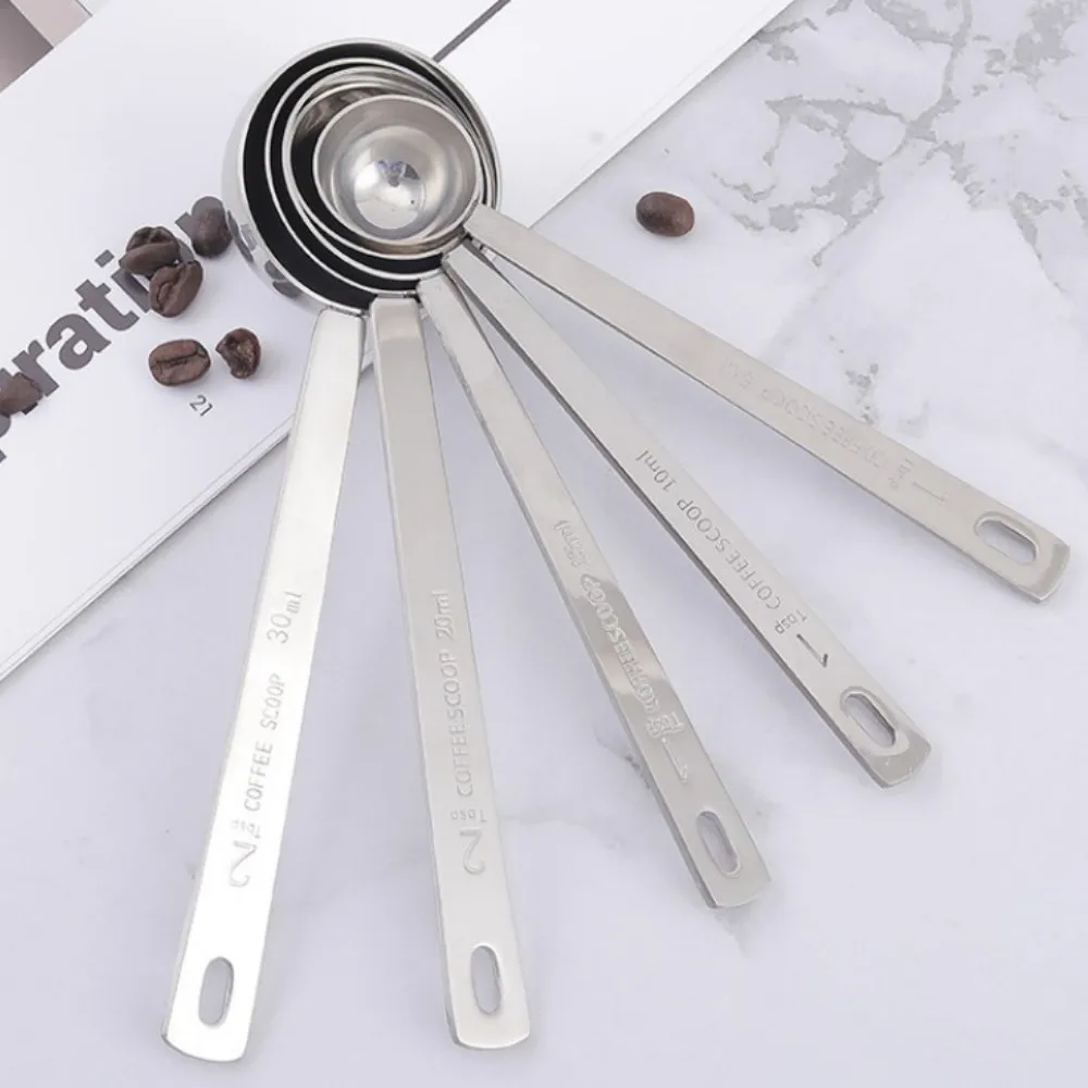 Kitchen Measuring Spoons 5/10/15/20/30ml Stainless Steel Coffee Powder Spice Measure