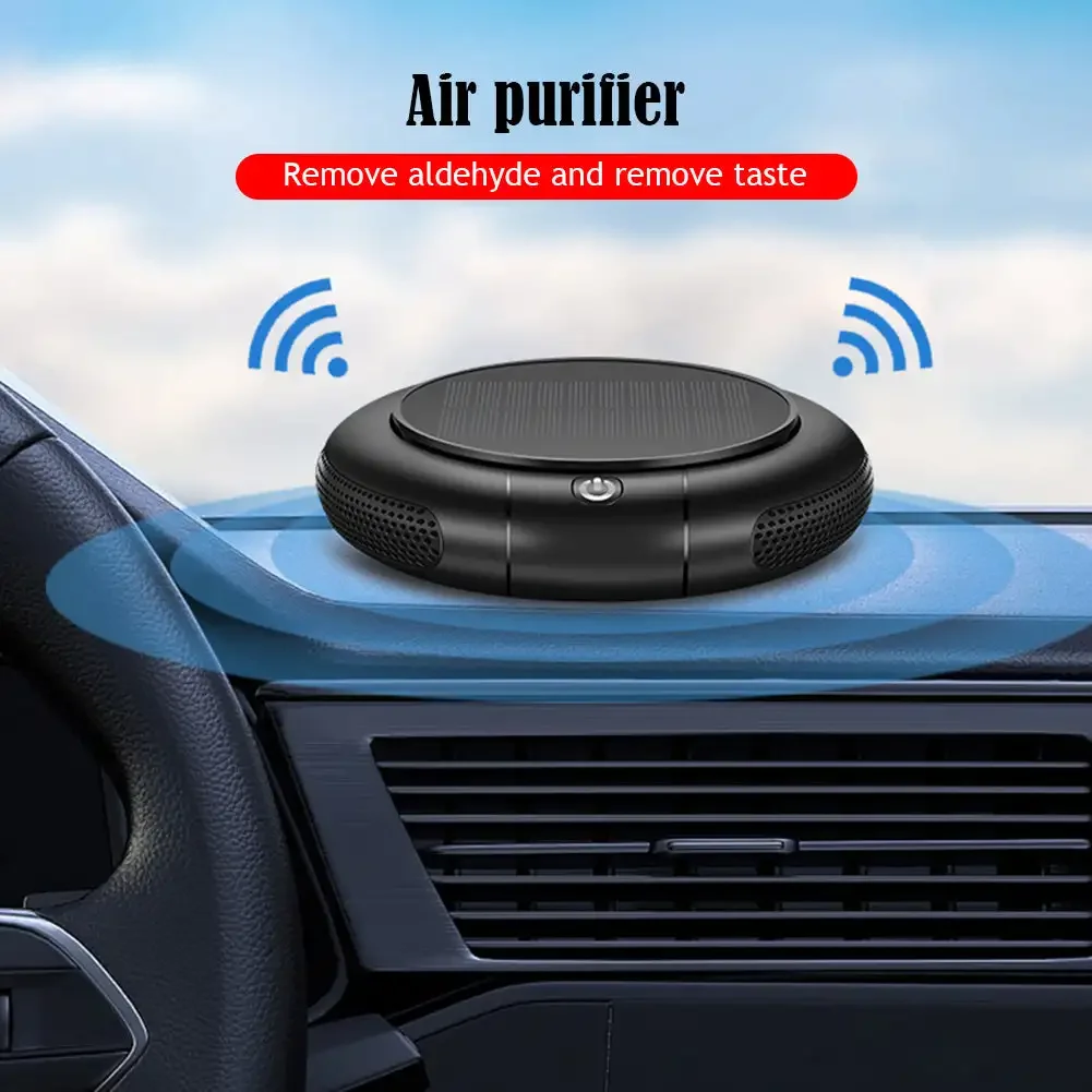 Solar Car Air Purifier Usb Oxygen Cleaner Negative Ion 1200Mah HEPA Filter PM2.5 Smoke Remover Interior Air Fresh air purifier