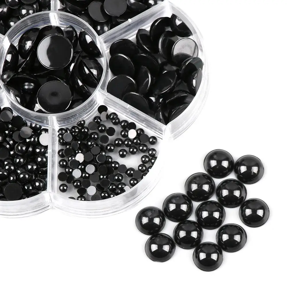 500Pcs Doll Making Eyes Reusable Resin Button Eyes Black Multiple Sizes DIY Craft Stuffed Animal Toy Bear Eye for Plush Toy Doll