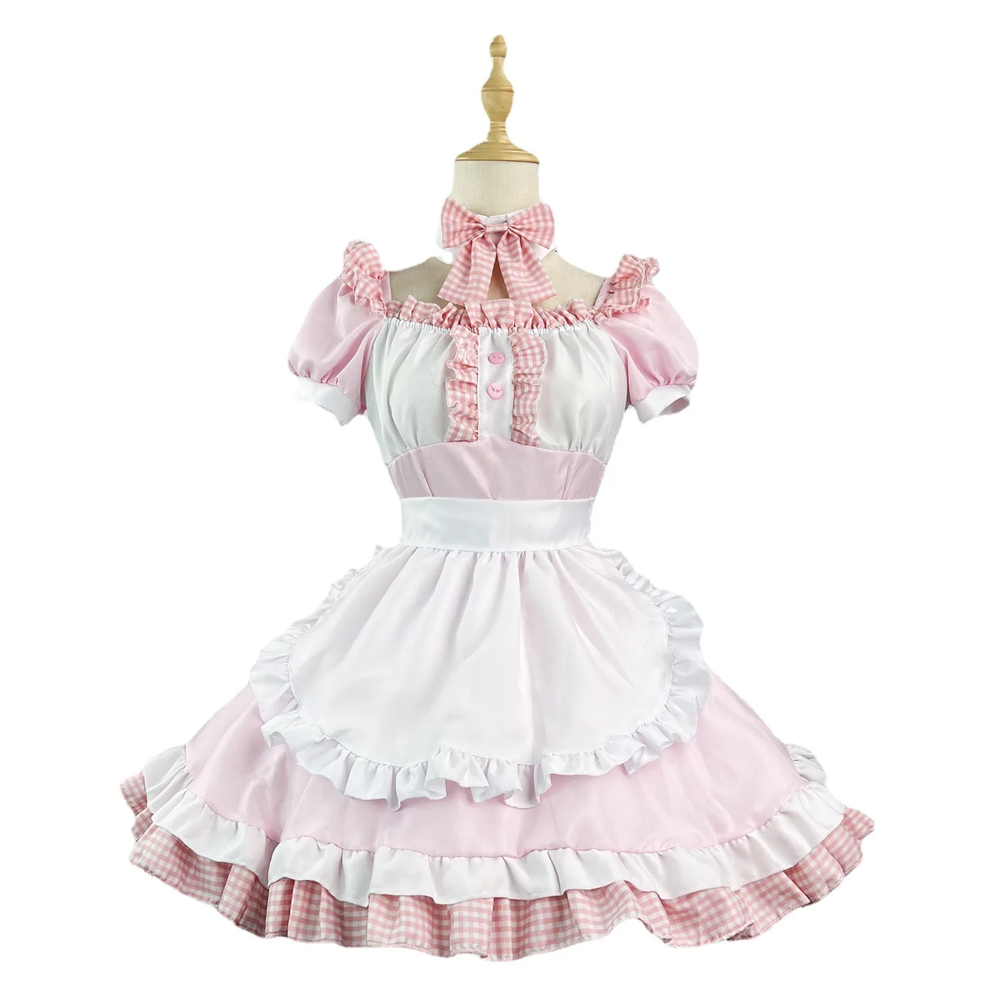 

New Pink Cute Lolita Maid Dress Costumes Cosplay Cat Girl Maid Dress Suit for Waitress Maid Party Stage Costumes S -5XL