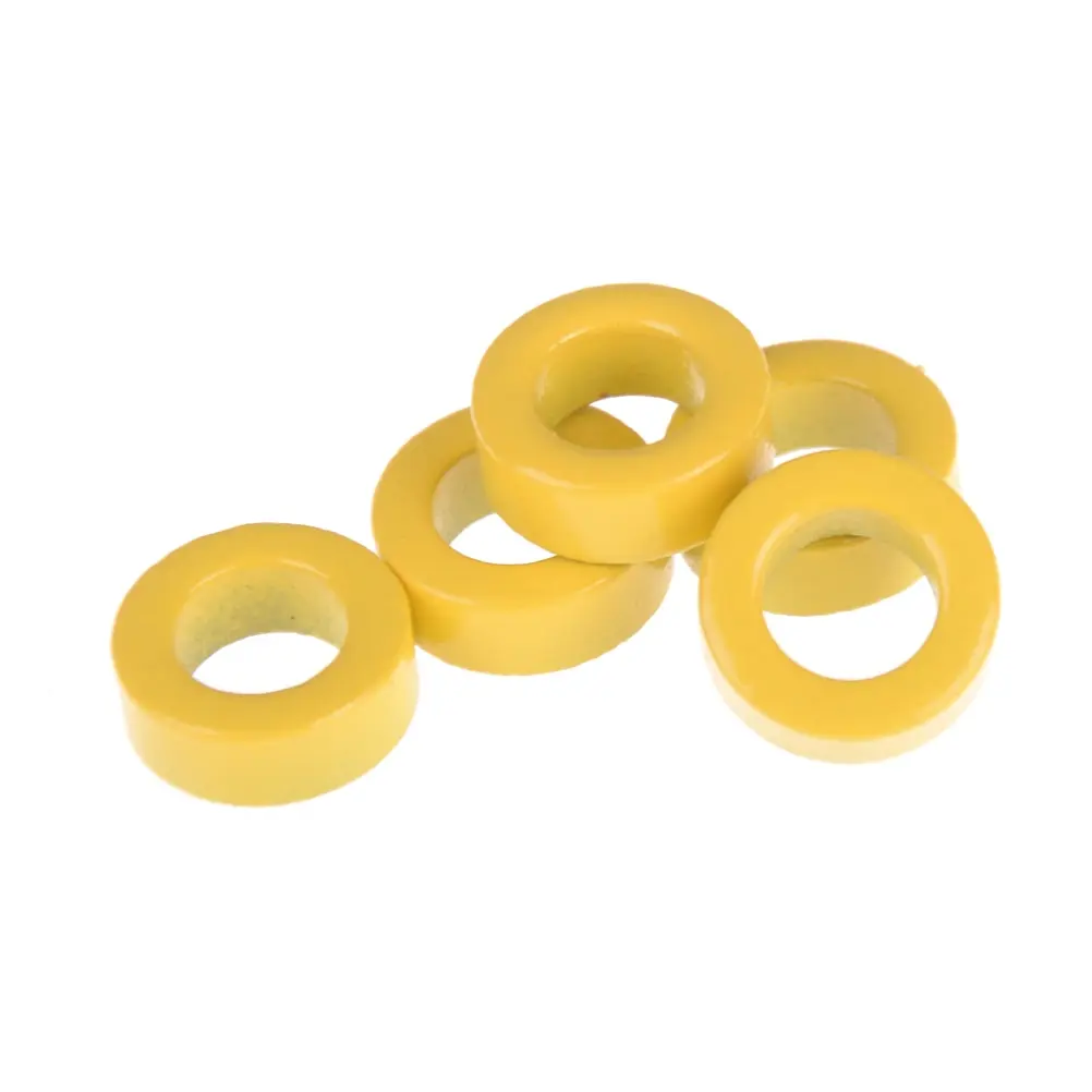 5pcs yellow gray toroidal Iron powder cores  Iron dust core Ferrite Toroid Core hot sales