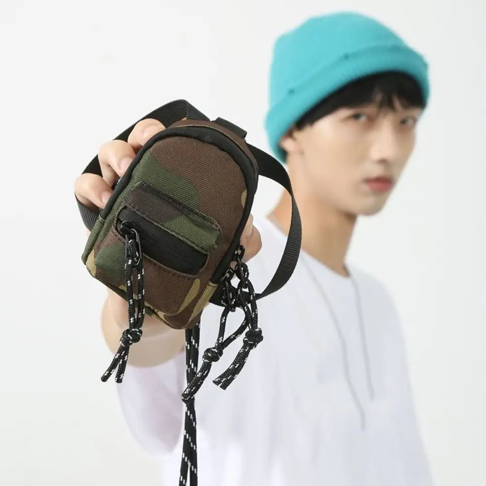 Mini Backpack Compact EDC Pouch Coin Purse Oxford Small Mini Keychain Wallet Simple Utility Zipper Pocket