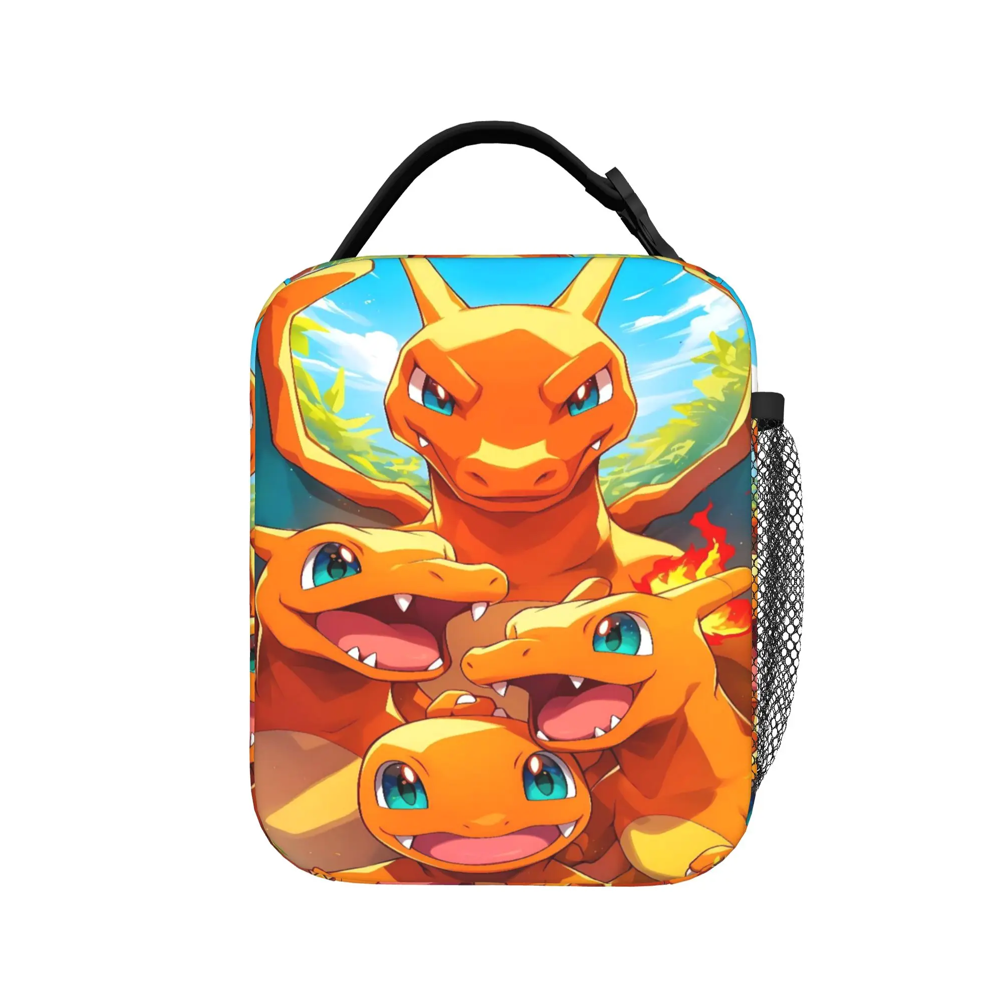 Swirl Fire Manga Lunch Bag - Stylish Portable Oxford Cooler Bag