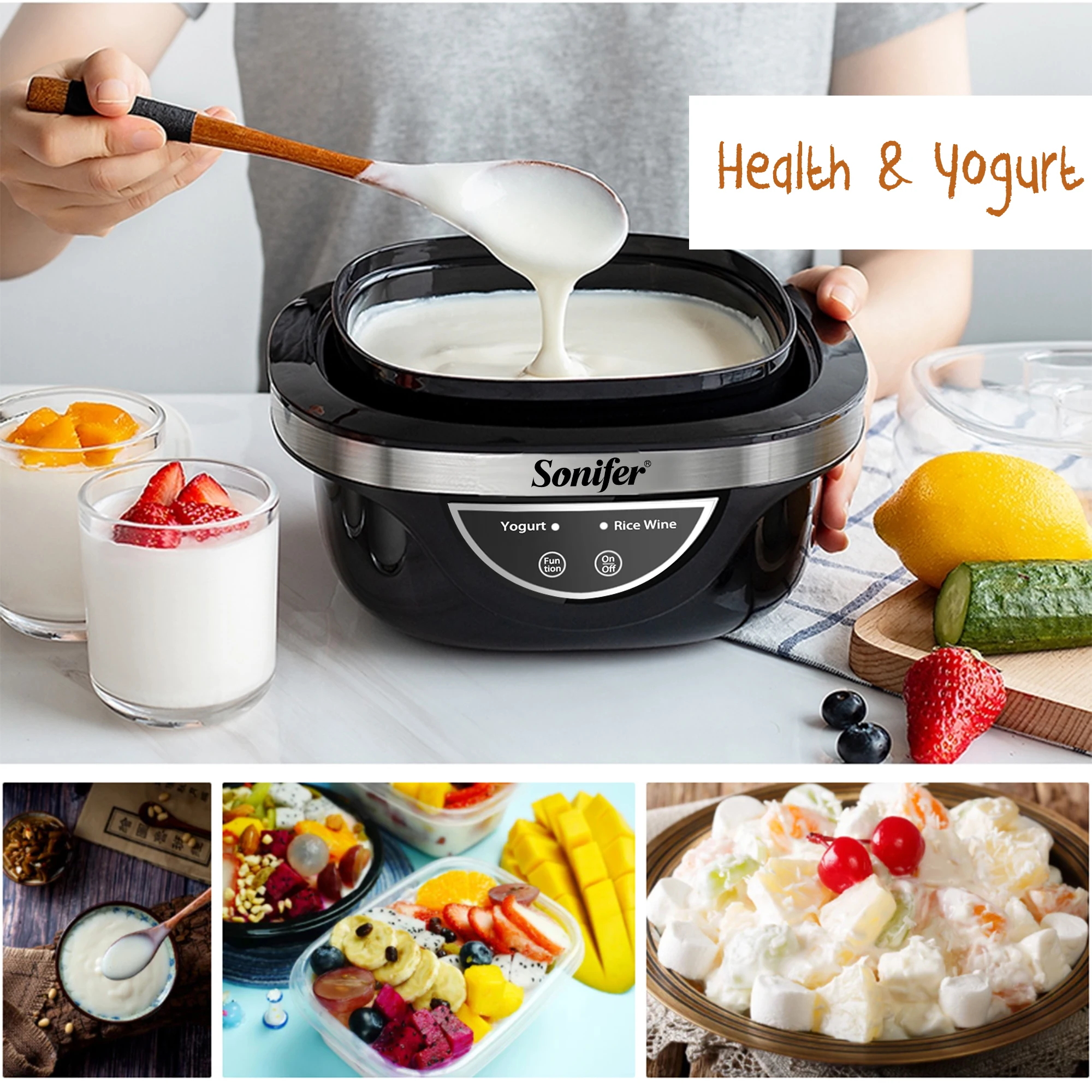 Yogurt Maker Automatic Yogurt Machine 1L Household Diy Yogurt Tools Kitchen Appliances Made Rice Wine Stainless Steel Sonifer 5