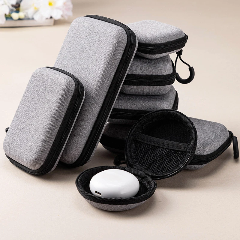 Storage Bag Small Earphone Hard Shell Data Cable Organizer Mini Tech Gadgets Portable Case Charger U Disk Zipper Pouch