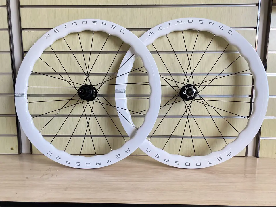 カーボンファイバーロードバイクホイールセット,波状反射,ディスク