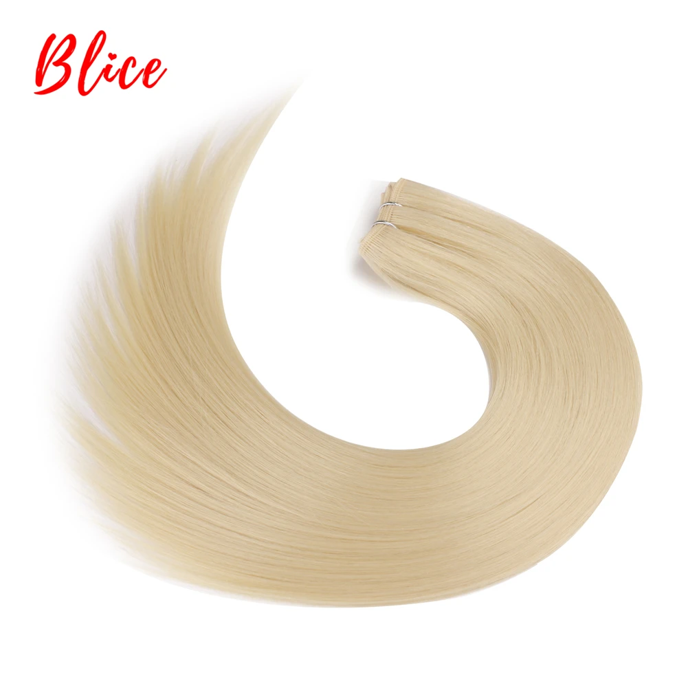 

Blice Synthetic Silky Straight Hair Extension Weft Weaving Black Weave 1PCS/Lot Bundles 10-30 Inch Futura Fiber Blonde 613#