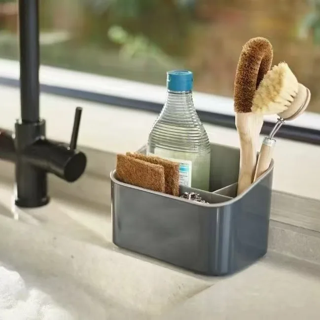 Multifunctional Kitchen Storage Rack with Sponge and Cloth Holder