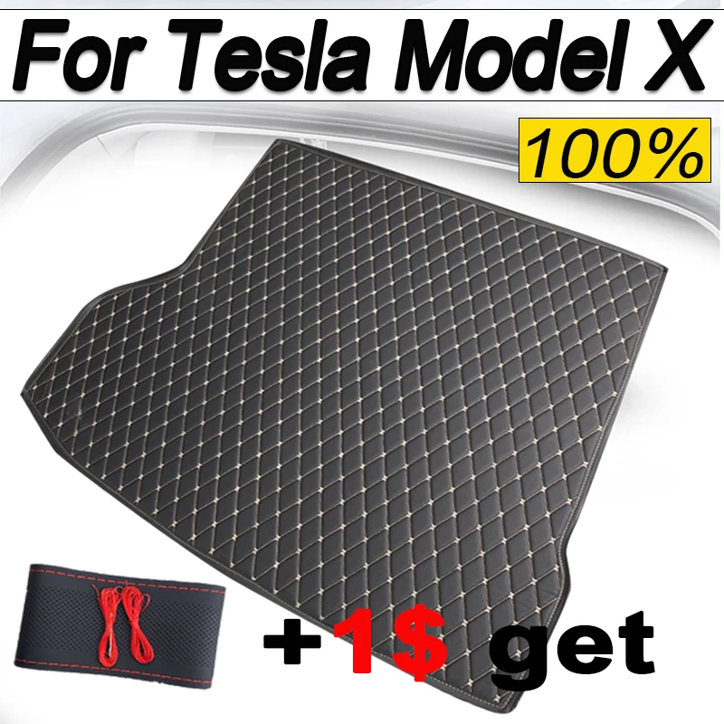 

Автомобильные коврики для Tesla Model X 2015 ~ 2022, 6 сидений, автомобильный багажник, прокладки для хранения, водонепроницаемый коврик для багажника, автомобильные аксессуары
