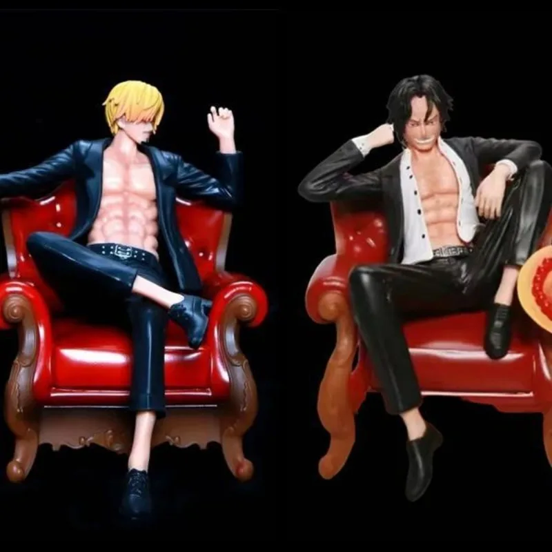 Anime One Piece Gk Suit Thug Sofa Sanji Sofa Ace Sofa Roronoa Zoro Posizione Seduta Pvc Action Figure Modello Da Collezione Giocattolo