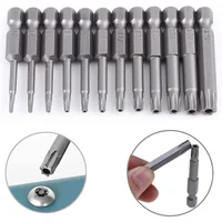 Hex Shank Torx Security Head Screwdriver Drill Set 4 Inch Length S2 Steel Torx Screwdriver Bit Set 11/12pcs Torx Head 1/4 Inch 1