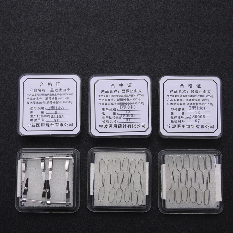Stainless Steel Micro Hemostatic Clamp Vein Clamp Small Blood Vessel Artery Pet Experimental Closers Temporary Block surgical instruments