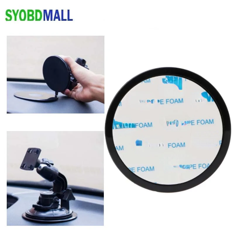 2pcs 80mm Black Disc Pad for Car Dashboard Mobile Bracket Suction Cup Mount  Base Adhesive Disc for Phone Tablet GPS Stand Holder