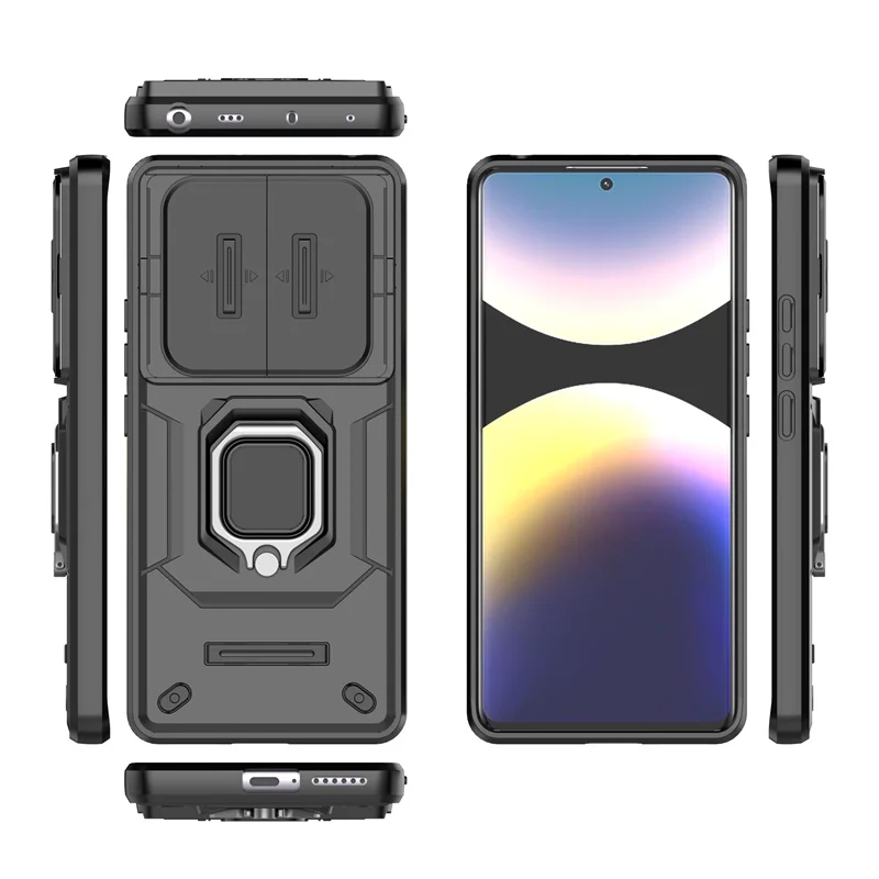 Magnetic Ring Stand Armor Phone Case with Car Mount Functionality