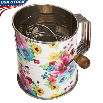 Stainless Steel 3-Cup Hand Crank Flour Sifter 1