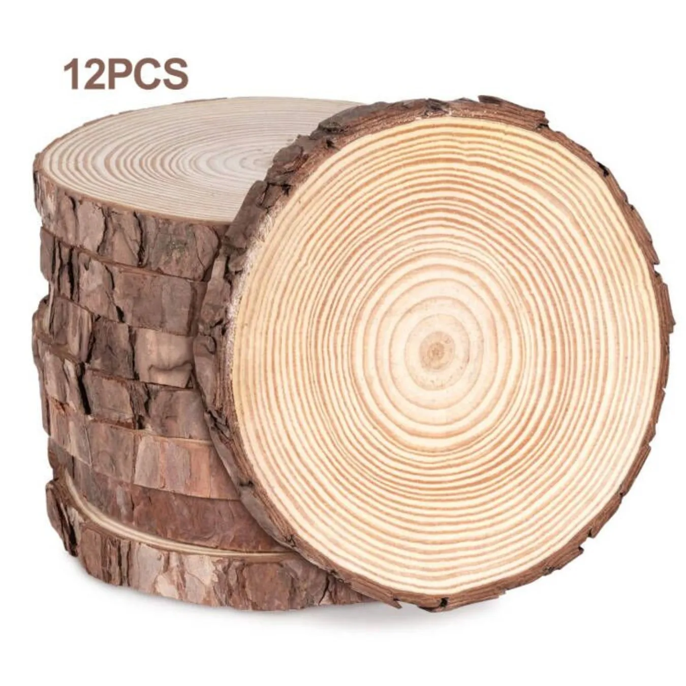 Tranches de bois de chêne ovale pour décoration de mariage champetre