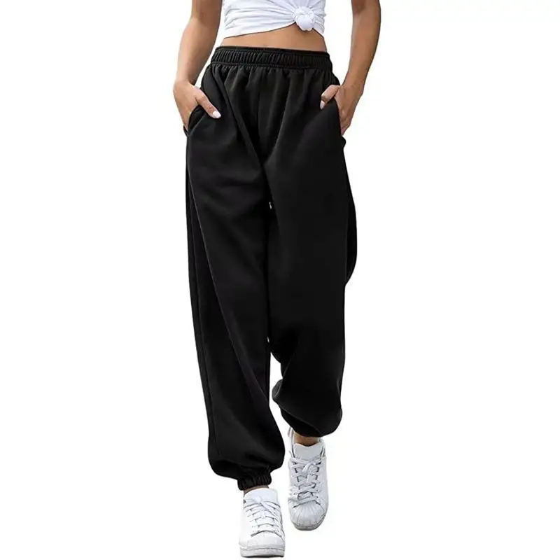 Women's Fashionable High Waisted Casual Sports Versatile Sweatpants with Ankle Cuffs 2