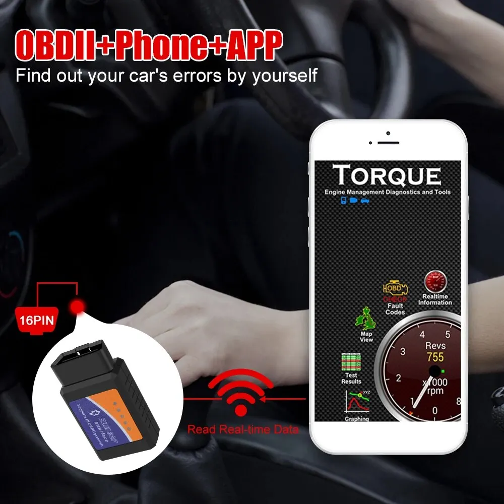 Obd2 Scanner Obd Code Reader System Diagnostic Tool Bluetooth ELM327 OBDII Auto Diagnostic Tool for Android ELM327 V2.1 OBD2 Code Reader OBD2 Car Diagnostic Tool Scanner
