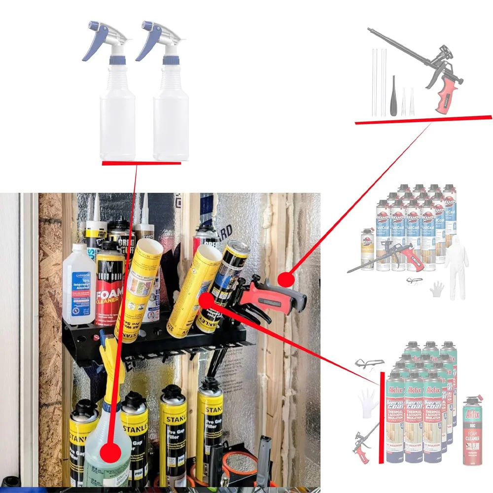 Spray Bottle Storage Rack Car Detailing Tools Spray Can Organizer Wall Mount Stable Space Saving Shelf for Car Workplace Garage