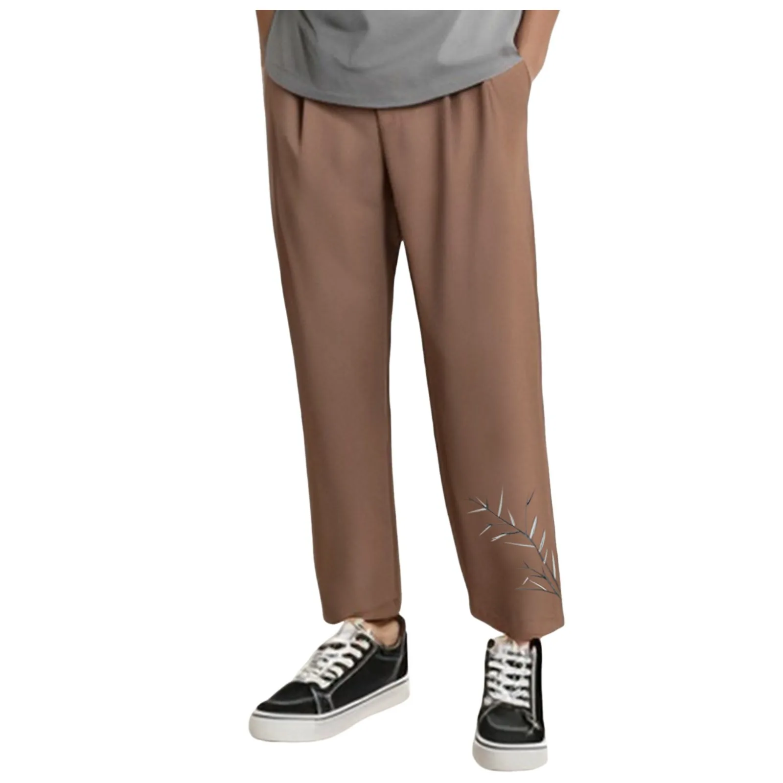 Men's Casual Trousers New Ice Silk Drape Embroidered Loose Men's Trousers 12 Sock
