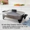 Skillet Nonstick with Lids - 16" inch Extra Large Frying Pan,Ceramic, Adjustable temperature, Cool Touch Handles, Nozaya 3