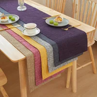 New Thick Linen Solid Color Light Luxury Boxer Table Runner Home Decor Office Conference Dining Tables Decoration Accessories 1