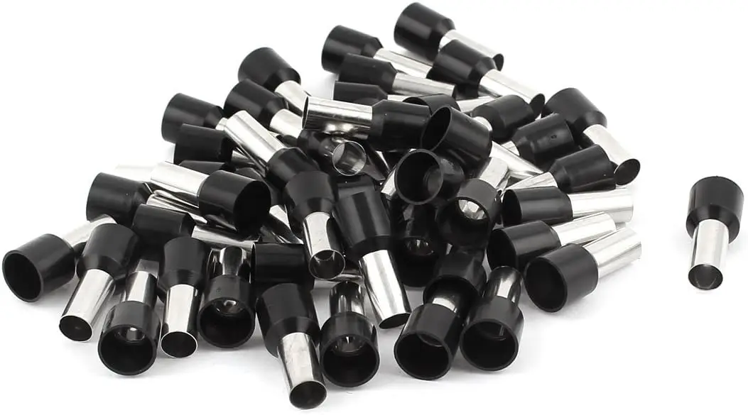 

50 Pcs 16mm2 Crimp Terminal Bootlace Ferrule Connector Black