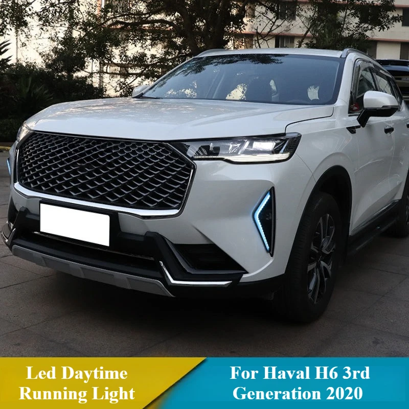 For Haval H6 3rd Generation 2020 Car Led Daytime Running Light Streamer Steering Modified DRL Front Bumper Fog Lamp 12V Daylight detail image 3
