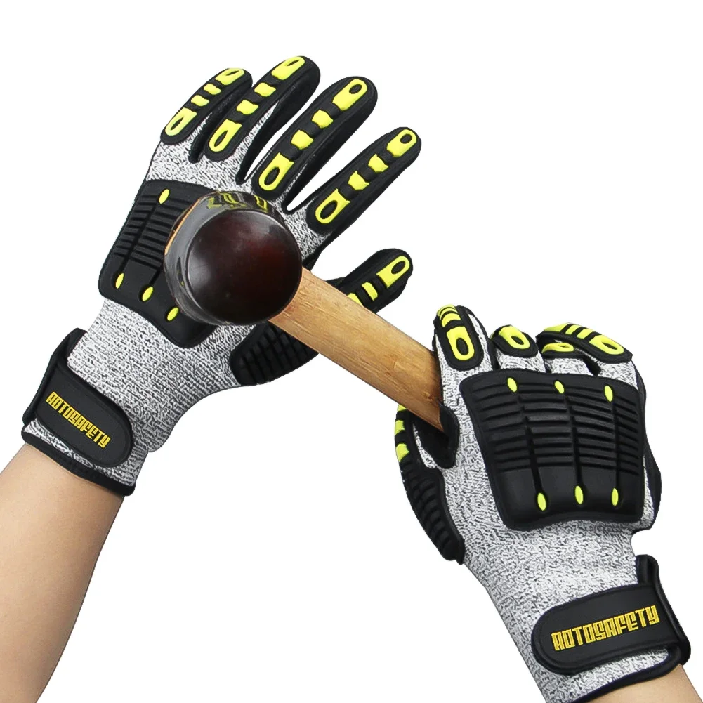 Work gloves Sports gloves TPR Mechanical Anti-vibration Anti-smashing Anti-cutting Anti-collision Gloves Outdoor Cycling Rescue Safety Working Gloves