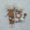 Baby Pacifier Clip Crochet Sheep Handbell Teething Rattle Dummy Chain Boy Girl Unisex Teether Infant Shower Gift 6