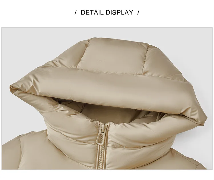 Down Jacket Women Long Length Hooded Slit Loose New Winter Water-Repellent Goose Down Clothing