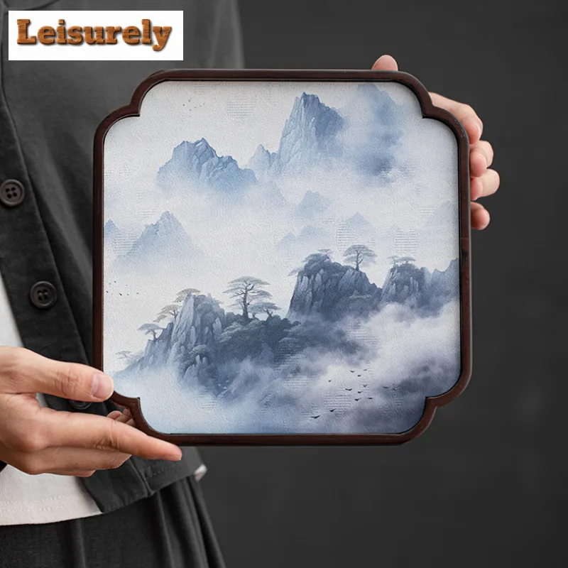 Cloud Yarn Double Stitch Bamboo Wooden Tea Tray Japanese Cuisine Table Coffee Storage Board Tea Furniture Dishes for Serving Cha