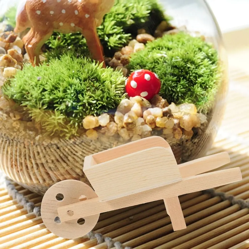 New Wooden Mini Cart Doll Houses Wood Color Landscape Carts Decor Child Furniture Decors Kids Toy Miniature