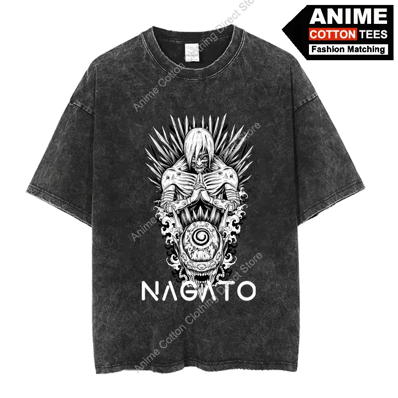 

Футболка аниме Наруто Акацуки Нагато y2k Харадзюку Повседневная Уличная одежда унисекс в стиле хип-хоп хлопковая винтажная свободная футболка большого размера