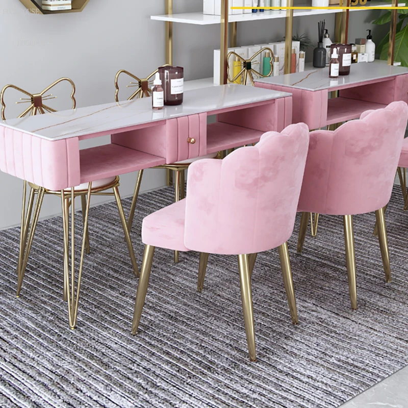 Italian Nail Tables Light Luxury Salon Furniture Nail Manicure Tables Creative Designer Shop Double-layer Manicure Table
